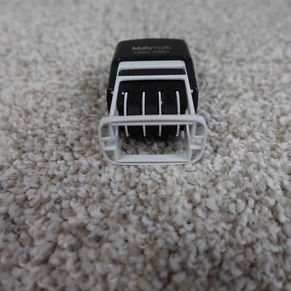 Maxmark Dater 2000 Self Inking Date Stamp Black and White Office Tool